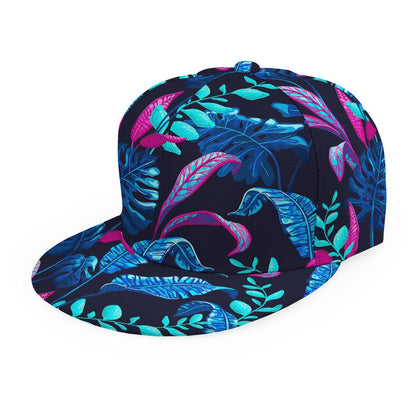 Turquoise Hawaii Tropical Pattern Print Snapback Cap