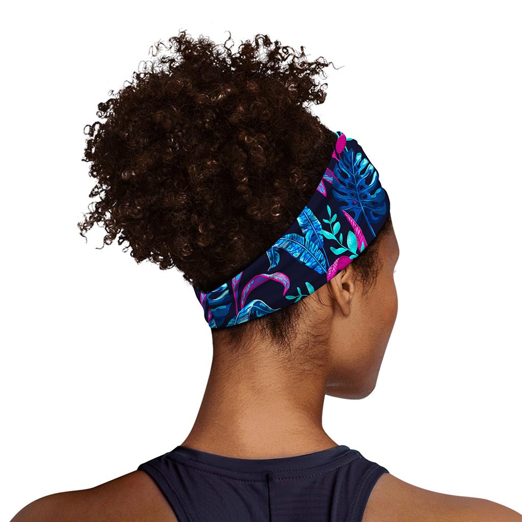 Turquoise Hawaii Tropical Pattern Print Sports Headband