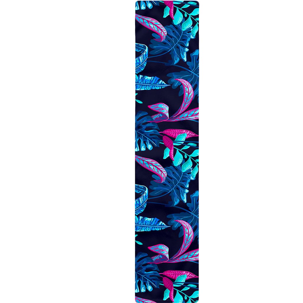 Turquoise Hawaii Tropical Pattern Print Table Runner
