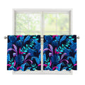 Turquoise Hawaii Tropical Pattern Print Tier Curtains