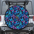 Turquoise Hawaii Tropical Pattern Print Tire Cover With Camera Hole