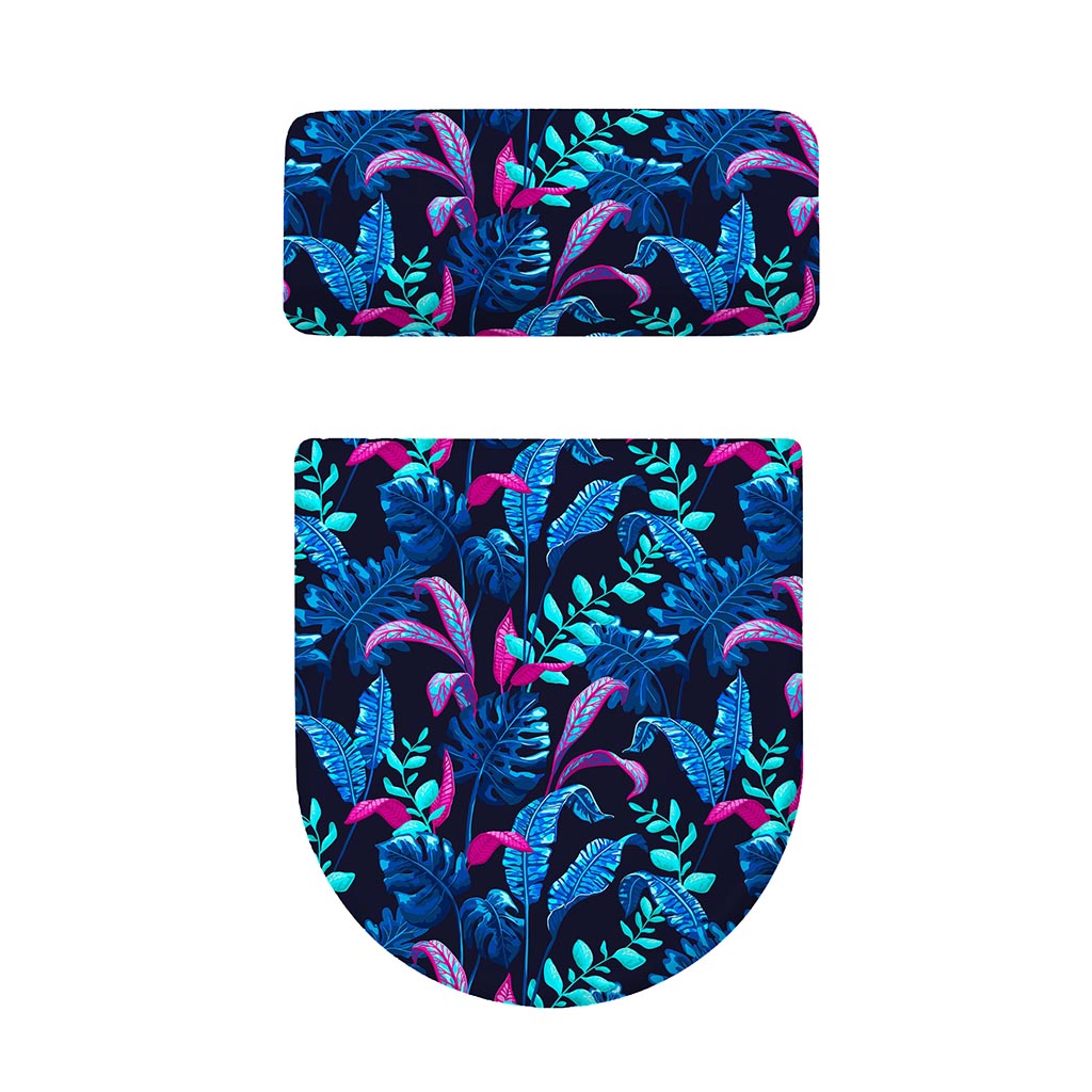 Turquoise Hawaii Tropical Pattern Print Toilet Lid And Tank Cover Set