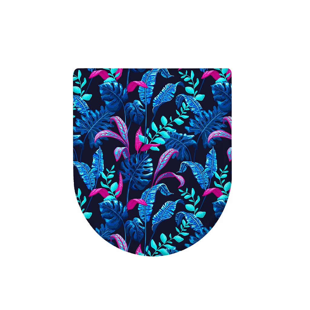 Turquoise Hawaii Tropical Pattern Print Toilet Lid Cover