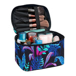Turquoise Hawaii Tropical Pattern Print Travel Makeup Bag