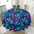 Turquoise Hawaii Tropical Pattern Print Waterproof Round Tablecloth