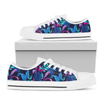 Turquoise Hawaii Tropical Pattern Print White Low Top Sneakers