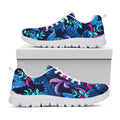 Turquoise Hawaii Tropical Pattern Print White Running Shoes