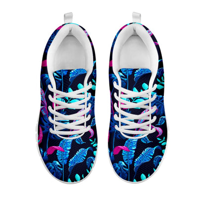 Turquoise Hawaii Tropical Pattern Print White Running Shoes