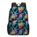 Turquoise Hawaiian Fruits Pattern Print 17 Inch Backpack