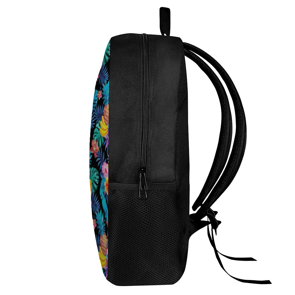 Turquoise Hawaiian Fruits Pattern Print 17 Inch Backpack