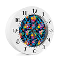 Turquoise Hawaiian Fruits Pattern Print Alarm Clock