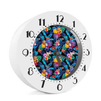 Turquoise Hawaiian Fruits Pattern Print Alarm Clock