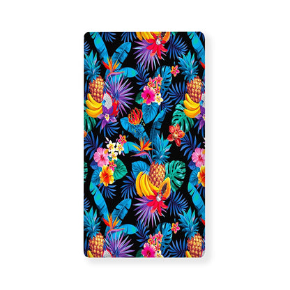 Turquoise Hawaiian Fruits Pattern Print Baby Crib Sheet