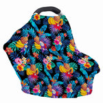 Turquoise Hawaiian Fruits Pattern Print Baby Seat Cover