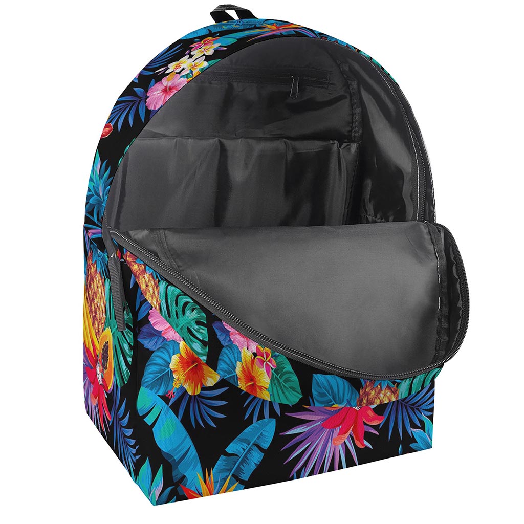 Turquoise Hawaiian Fruits Pattern Print Backpack