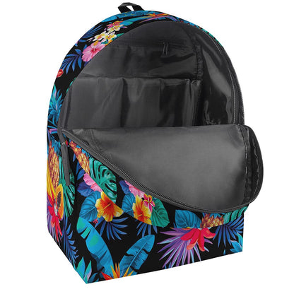 Turquoise Hawaiian Fruits Pattern Print Backpack
