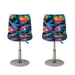 Turquoise Hawaiian Fruits Pattern Print Bar Stool Covers