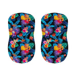 Turquoise Hawaiian Fruits Pattern Print Bar Stool Covers