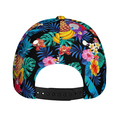 Turquoise Hawaiian Fruits Pattern Print Baseball Cap