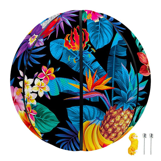 Turquoise Hawaiian Fruits Pattern Print Basketball