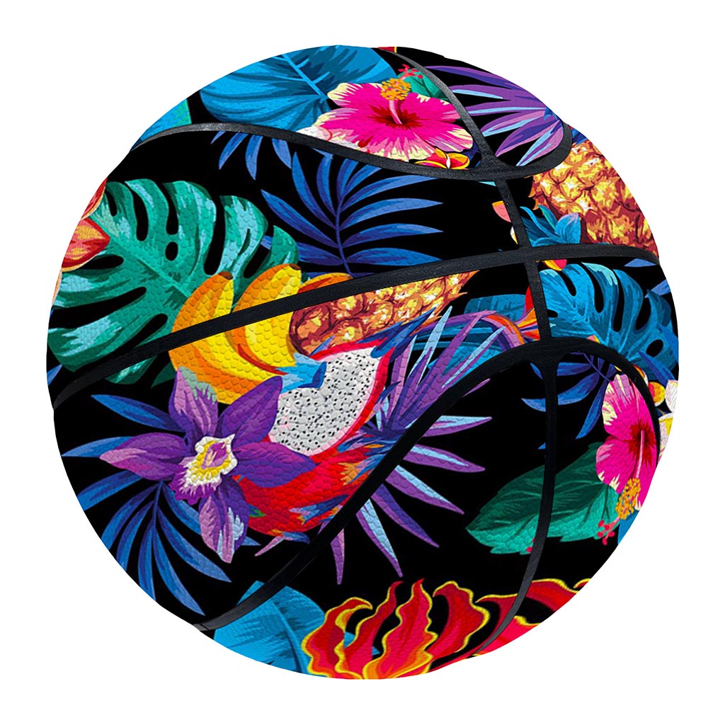 Turquoise Hawaiian Fruits Pattern Print Basketball