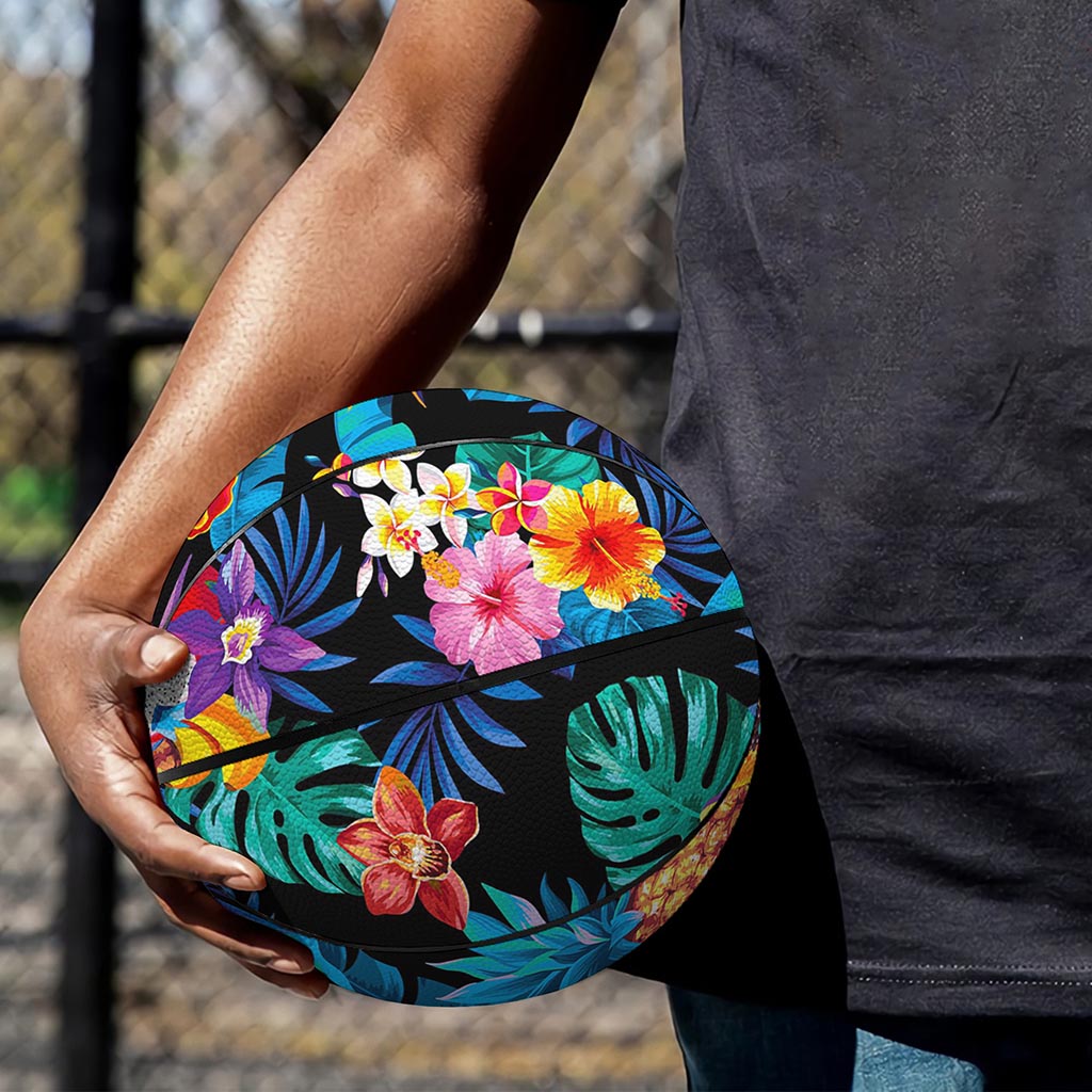 Turquoise Hawaiian Fruits Pattern Print Basketball
