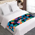Turquoise Hawaiian Fruits Pattern Print Bed Runner
