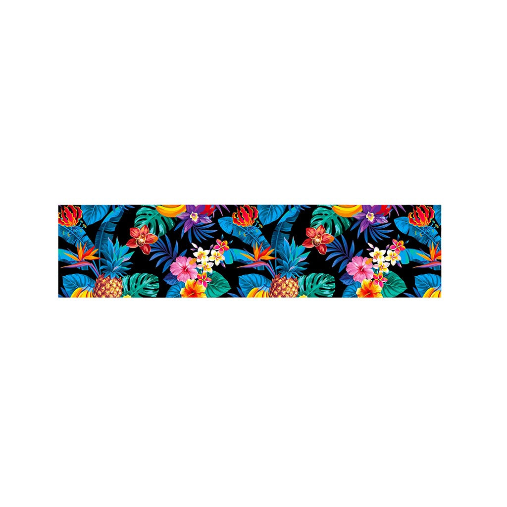 Turquoise Hawaiian Fruits Pattern Print Bed Runner