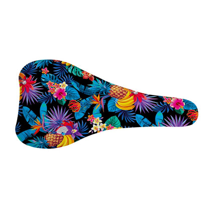 Turquoise Hawaiian Fruits Pattern Print Bicycle Seat Cover
