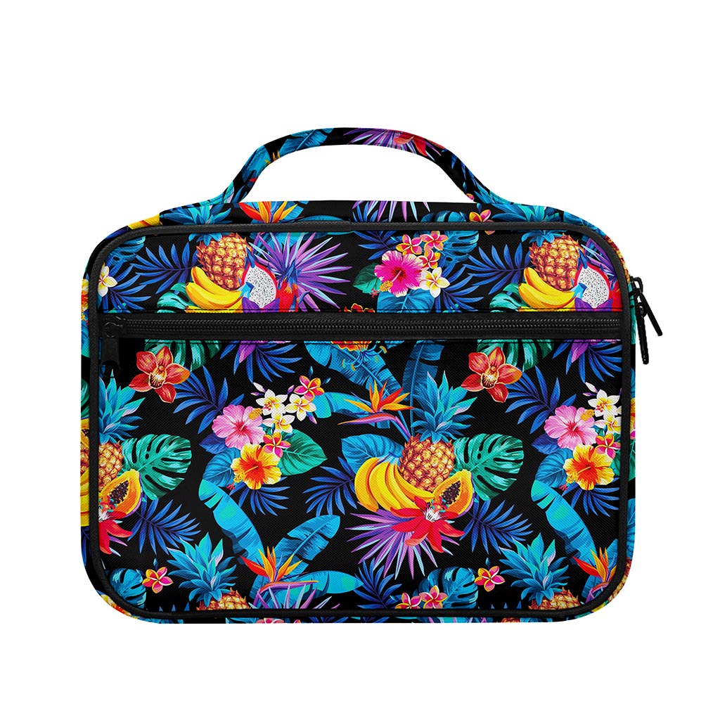 Turquoise Hawaiian Fruits Pattern Print Briefcase Bible Bag
