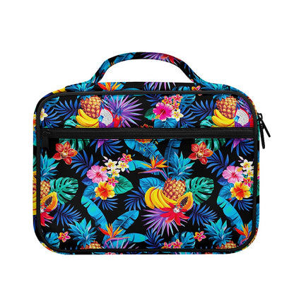 Turquoise Hawaiian Fruits Pattern Print Briefcase Bible Bag