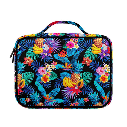 Turquoise Hawaiian Fruits Pattern Print Briefcase Bible Bag