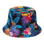 Turquoise Hawaiian Fruits Pattern Print Bucket Hat