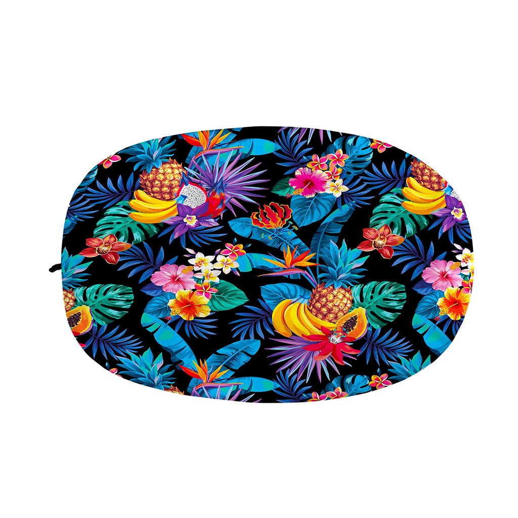 Turquoise Hawaiian Fruits Pattern Print Car Side Mirror Covers