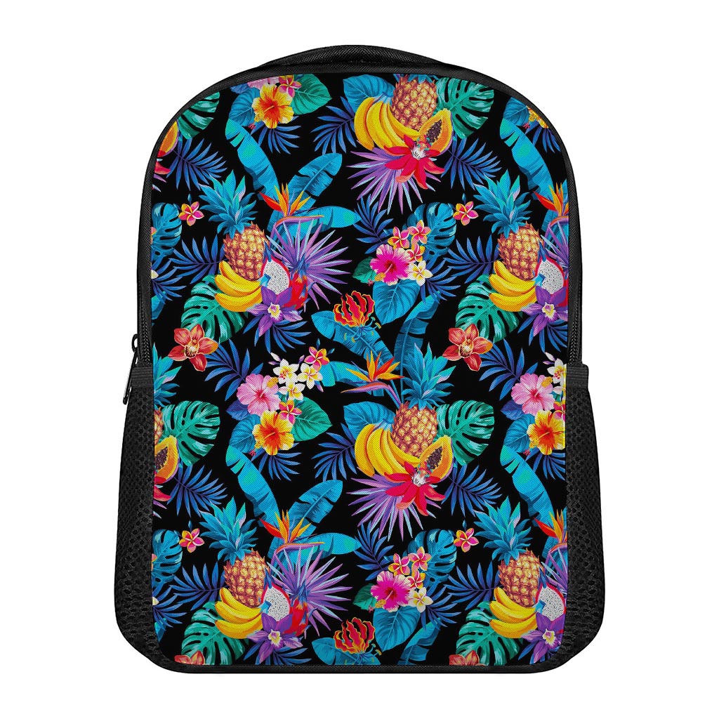 Turquoise Hawaiian Fruits Pattern Print Casual Backpack