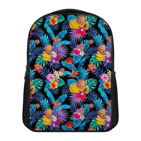 Turquoise Hawaiian Fruits Pattern Print Casual Backpack