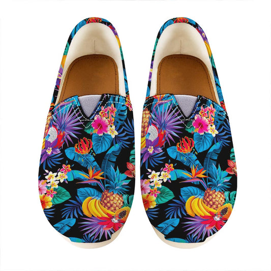 Turquoise Hawaiian Fruits Pattern Print Casual Shoes