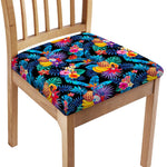 Turquoise Hawaiian Fruits Pattern Print Chair Cushion Cover