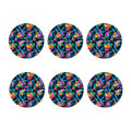 Turquoise Hawaiian Fruits Pattern Print Coaster Set