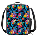 Turquoise Hawaiian Fruits Pattern Print Crossbody Lunch Bag