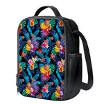 Turquoise Hawaiian Fruits Pattern Print Crossbody Lunch Bag