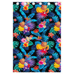 Turquoise Hawaiian Fruits Pattern Print Curtain
