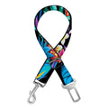 Turquoise Hawaiian Fruits Pattern Print Dog Seat Belt