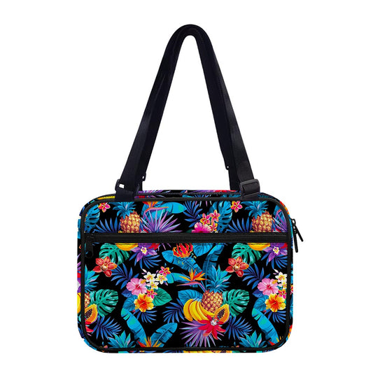 Turquoise Hawaiian Fruits Pattern Print Double Strap Bible Bag