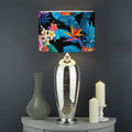 Turquoise Hawaiian Fruits Pattern Print Drum Lamp Shade