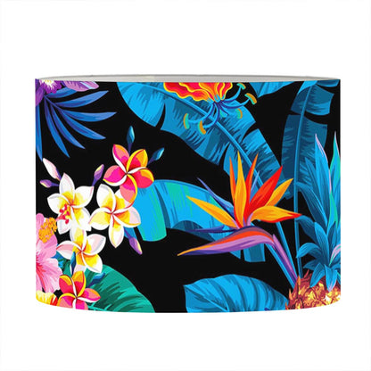 Turquoise Hawaiian Fruits Pattern Print Drum Lamp Shade