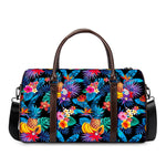 Turquoise Hawaiian Fruits Pattern Print Duffle Bag