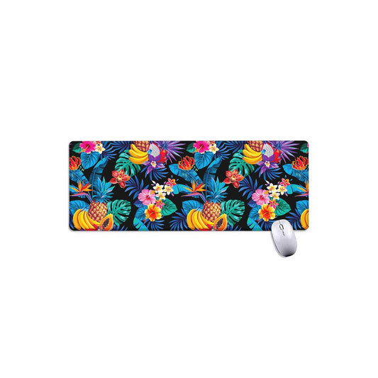 Turquoise Hawaiian Fruits Pattern Print Extended Mouse Pad