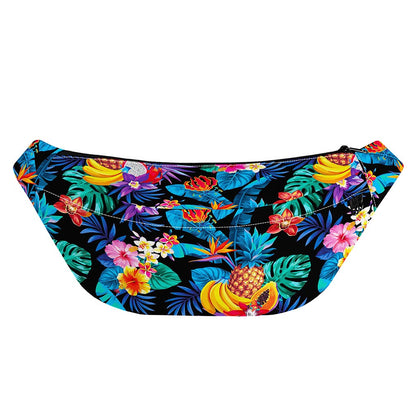 Turquoise Hawaiian Fruits Pattern Print Fanny Pack