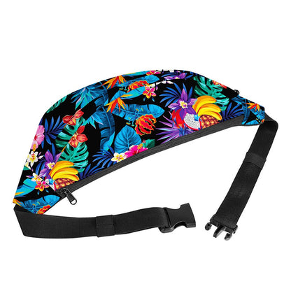 Turquoise Hawaiian Fruits Pattern Print Fanny Pack